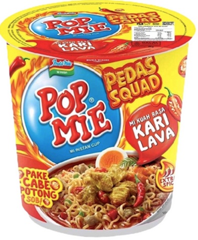 Mi instan cup Pedas Squad rasa Kari Lava